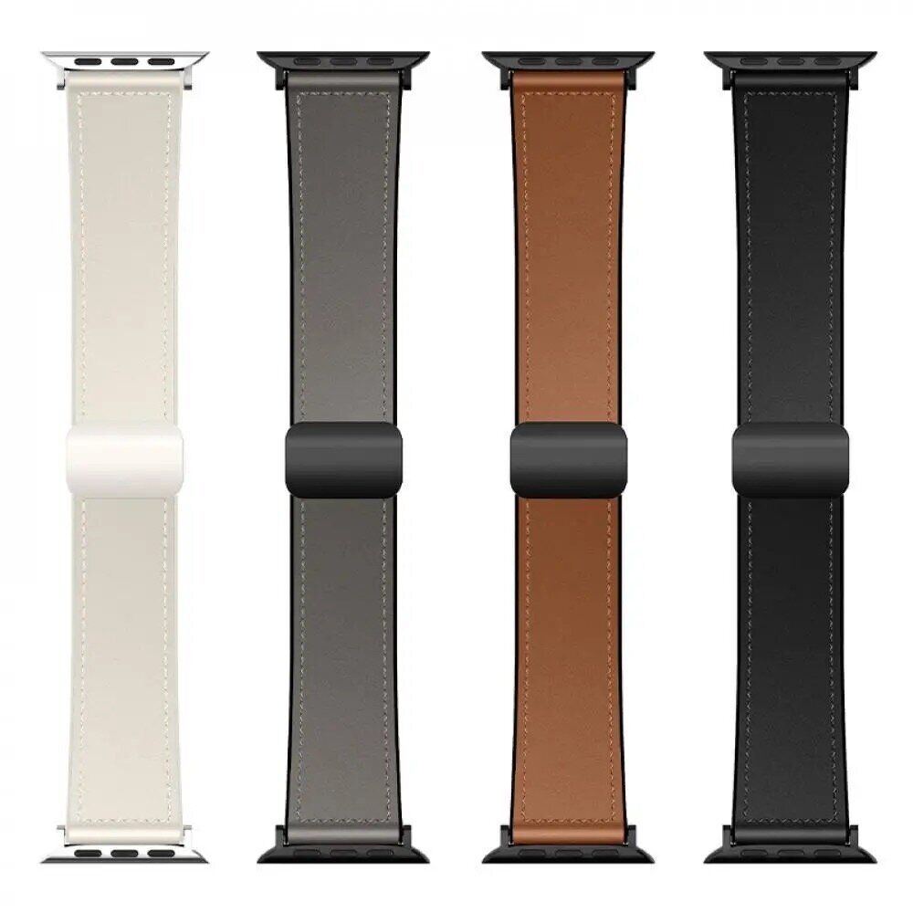 Hoco iWatch WA34 Two-section double magnetic buckle silicone leather strap(44/45/46/49mm)