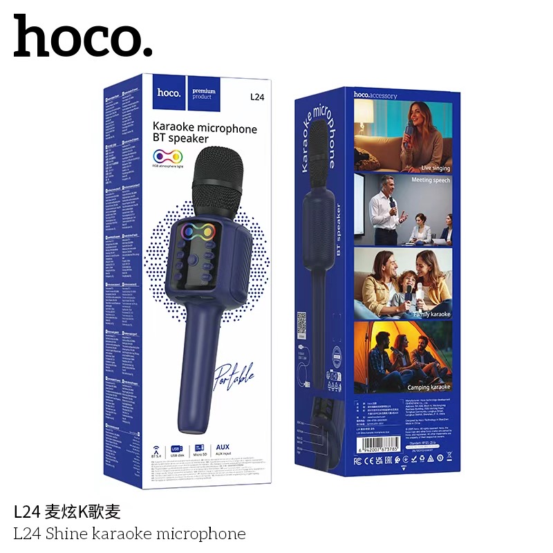 Hoco L24 Shine karaoke microphone - Navy