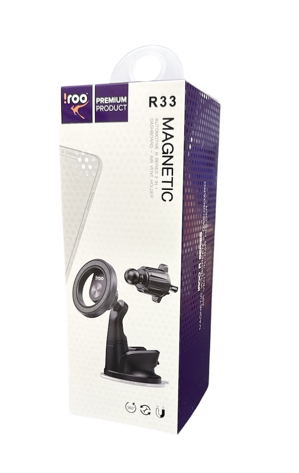 iRoo R33 | New 2in1 Air Vent/Dashboard/Windscreen Super Strong MSafe Car Holder [iRoo R30x Replacement]