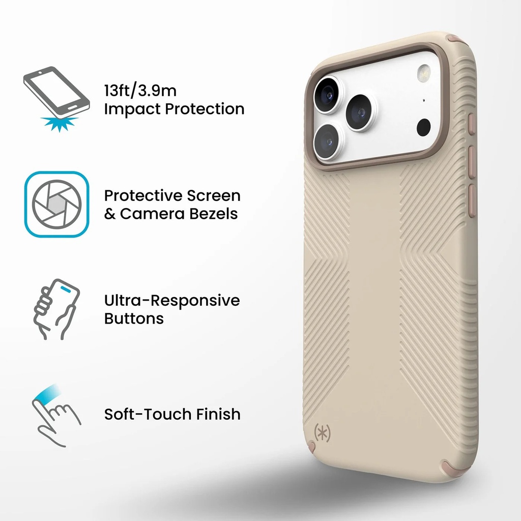 Speck Presidio GRIP Magsafe | iPhone 18 Pro Max/iPhone 17 Pro Max - Sand Papyrus