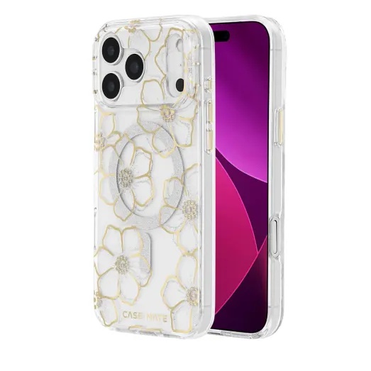 Case-Mate Floral Gems MagSafe | iPhone 18 Pro Max/iPhone 17 Pro Max - Gold