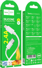 Hoco X122 Benefit silicone cable Type-A to Lightning [Green Box] - White